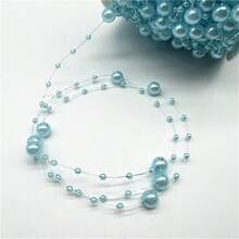 5码8毫米圆形珍珠串珠链花环花朵亚克力珠子适用于婚礼圣诞装饰DIY珠宝配饰