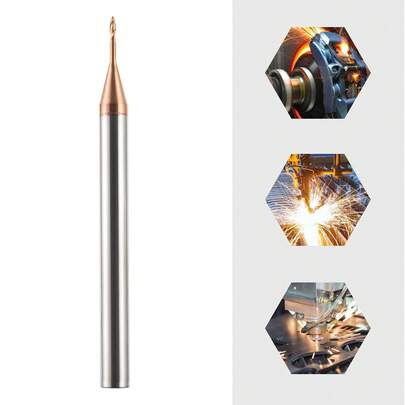 YUNRUX Kulspetsfräs med hårdmetalländfräs Fräsbitar Dubbelspårad spiralfräsning
