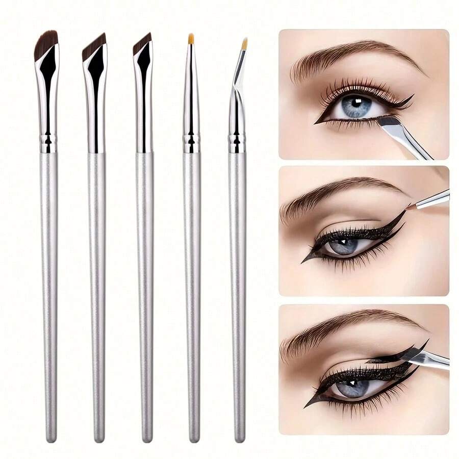 Set di 5/7 pennelli per il trucco degli occhi, versatili per eyeliner, ombretti, illuminante, portatili per i viaggi
