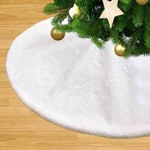 White Tree Skirts Faux Fur Tree Skirt Tree Skirt 36 Inch Fur Xmas Tree Skirt Tree Ornaments Holiday New Year Party Home Decorations