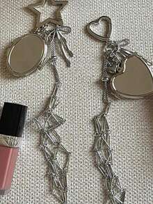 创意悬挂装饰心形星形吊坠网袋，不锈钢口红架，金属钥匙扣，男女皆宜的礼物