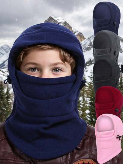 1pc Kids Full Face Ski Mask, Children Wool Balaclava Hat For Boys And Girls, Kids Ski Cap