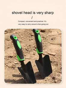 一套园艺手工具 - [窄铲/宽铲/耙子] - 符合人体工学的手柄设计 - 适用于：植物养护、盆栽、园艺礼品、寻宝、海滩拾荒、露营、室内外使用。特点：防滑、精致、耐用、优雅。