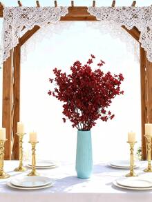 1pc High Branch Synthetic Flower Apple Flower Fake Flower Wedding Decoration And Party Item - Burgundy - View 6