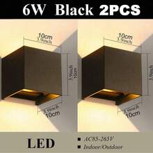 LED Wall Light, Square Up & Down Lighting Outdoor Wall Lamp, Waterproof Porch Light For Home Decor, Suitable For Outdoor Patio/Yard/Garden/Stairway/Street/Living Room/Bedroom/Kitchen/Bathroom/Hallway/Corridor, Choose Material As Needed - Đèn tường LED vuông chống nước - Xem 14
