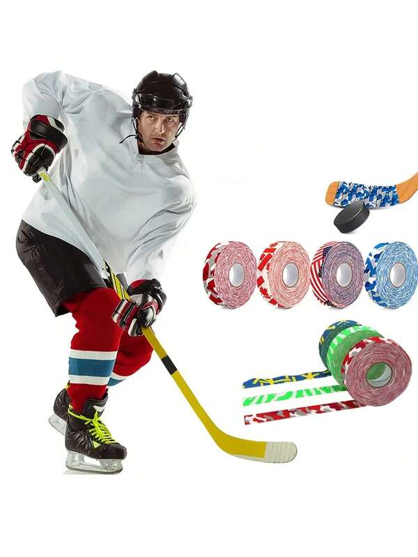1 Stück zufälliger Stil Hockey/Eishockey Schläger Tape, strapazierfähiges rutschfestes Hochleistungs-Sportklebeband