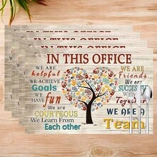 1 件/4 件/6 件亚麻餐垫，印有激励团队精神的图案，适合餐桌、四季装饰、现代可洗桌垫、家居装饰、杯垫、厨房餐垫、室内/室外派对装饰、理想礼物 - 彩色 - 查看 20