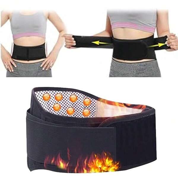 1pc Back Waist Brace - Warm Lumbar Back Support Belt Adjustable Warm Waist Lower Back Lumbar Pad Support Brace For Men Women Workout Sedentariness Offce & Home - Black Waist Belt