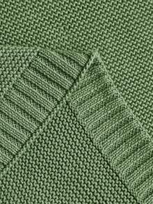 1 pieza Manta de punto verde sólido para bebé, diseño minimalista clásico, súper suave, cálida, ligera, manta decorativa estacional, adecuada para siesta, camping, viaje y decoración del hogar/oficina - Sin electricidad, sin plumas, hipoalergénica, fácil de cuidar, rosa, gris, azul, morado, decoración de otoño, decoración de habitación, vuelta al colegio, útiles escolares