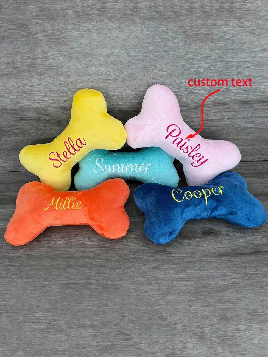 1 Stück personalisierter Hundeknochen Spielzeug, kann Haustiernahmen anpassen, personalisiertes Haustiergeschenk, modisch, farbig, retro, süß, minimalistisch, Süß Haustier-Personalisierung, einzigartig, personalisiert, geeignet für Jahrestag, Geburtstag und andere Anlässe, Haustierzubehör-Personalisierung, voller Urlaubsstimmung - Verschiedenfarbig - Übersicht 1