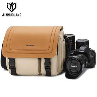 金诺朗无反相机包，防水抗皱仿皮材质，时尚设计，可调节肩带，便携单肩背，适用于佳能、尼康相机，非常适合日常使用镜头和相机收纳