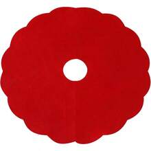Nonwoven Tree Skirt, 24 Inch Scalloped Xmas Tree And Seasonal Holiday Indoor DecorationRed, 24 Inch