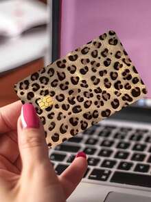 Leopard Print Glitter Card Stickers, Glitter Card Holders, Dubai Luxury Style, Cool Crystal Frosted Starry Silver Shiny Solid Color Stickers, Suitable For Credit Cards, Debit Cards, Transportation Cards, Access Cards, With Waterproof Function - Multicolor - View 5
