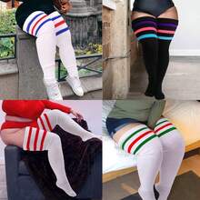 Plus Size Thigh High Socks- Long Womens Knitted Over Knee High Leg Warmer - màu đen - Xem 1