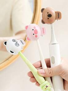 Hộp đựng bàn chải đánh răng hình động vật hoạt hình dễ thương, Hộp đựng bàn chải đánh răng du lịch chống bụi di động, Vỏ bọc đầu bàn chải đánh răng, Hộp đựng bàn chải đánh răng du lịch tại nhà có lỗ thông gió, Họa tiết động vật dễ thương, Thích hợp cho du lịch, nghỉ dưỡng và sử dụng hàng ngày - Nhiều màu - Xem 2