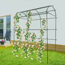 YUNRUX Large Garden Arch, Garden Trellis For Climbing Plants, Climbing Frame With Net