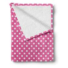 Pink Polka Dots Throw Blanket, Rows And Columns Ordered Arrangement Feminine Abstraction Graphical, Flannel Fleece Accent Piece Soft Couch Cover For Adults,, Pink And White Soft, Comfortable And Warm Flannel Blanket - Nhiều màu - Xem 2