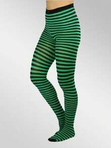 1pc Striped Tights, European & American Popular Christmas Striped Pantyhose, Skinny Mismatched (Fits Up To 130lbs), Cozy - Multicolor - View 24