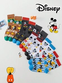 Disney 迪士尼 1/5/10 双装正品迪士尼米奇老鼠袜子，时尚袜子，袜子礼品，男士袜子，卡通袜子，女士袜子，室内拖鞋袜，创意礼品袜，迪士尼袜子 - 彩色 - 查看 1