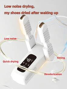 OBOVAY 1 pezzo di asciugatore di scarpe intelligente, asciugatore portatile per scarpe con aria calda in circolazione, asciugatura rapida delle scarpe, temperatura costante automatica, sterilizzazione e deodorizzazione UV, asciugatore con timer intelligente, design pieghevole, adatto per tutte le scarpe