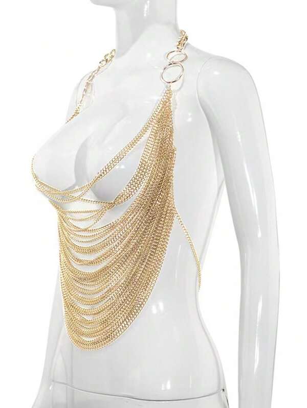 1 pieza Cadena de Body unisex con borlas estilo punk y sexy, adecuada para fiestas, Navidad, festivales de música y desfiles