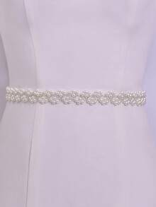 1 peça de cinto de contas feito à mão, cinto de casamento moderno, decoração de cintura de noiva, versátil e minimalista, adequado para gala, acessório de vestido de festa, cinto de dama de honra, presente artesanal