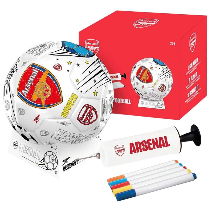 Arsenal FC Colour In Mini Football Set (Multicoloured) - 100% Mixed - (TA13616) - Multicolor - View 1