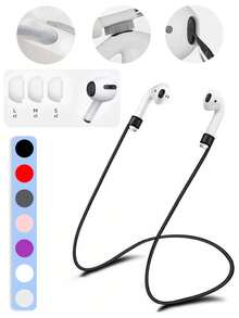 Magnetic Silicone Anti-Lost Strap, Durable, Sweat-Proof, Non-Slip Sports Bluetooth Earphone Anti-Lost Strap, Earphone Cleaning Brush, Earphone Covers - Multicolor - View 1
