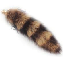 Faux Fur Fox Tail KeyChain For Women Therian Costume Cosplay Handbag Fashion Charm Wolf Tail Keychain Gift For PartyChristmas - Gold - View 6