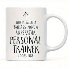 1pc Andas Pressure Funny Personal Trainer Coffee Mug - 11oz White Ceramic Cup With This Is What A Personal Trainer Looks Like Design, Humorous Fitness Enthusiasts, Gym Motivation & Party Supplies, Gym Accessories, Motivational Quote, Smooth, Workout Lovers - 11oz - View 2