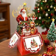 1pc 3D Pop-Up Christmas Greeting Card - Multicolor - View 4