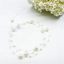 5码8毫米圆形珍珠串珠链花环花朵亚克力珠子适用于婚礼圣诞装饰DIY珠宝配饰