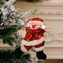 1pc Christmas Tree Accessories, Christmas Figurines, Dancing Old Man, Snowman, Deer And Bear, Cloth Pendant Gifts,Home Decoration Decorations, Birthday Gift, Graduation Gift, Party Small Gift, Special Gift - Multicolor - View 3