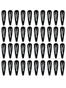 100 szt./60 szt./40 szt./10 szt. Proste czarne elastyczne spinki do włosów o długości 1,96 cala, akcesoria do włosów dla dziewcząt, odpowiednie do codziennego zaplatania włosów, grzywki, makijażu, pod prysznic