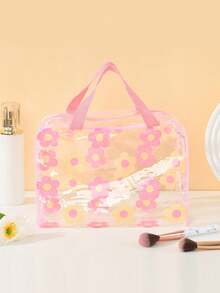 Geantă de depozitare cosmetică din PVC impermeabilă pentru femei, organizator transparent pentru machiaj, pungă de compresie pentru călătorii, geantă de baie, geantă de toaletă, geantă de spălare pentru călătorii, geantă de machiaj de mare capacitate pentru femei