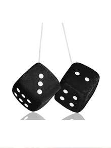 Car Dice,2.75In Pair Of Auto Rear Mirror Plush Dice, Soft And Fuzzy Car Charm Interior Ornament For Sedan, Truck, SUV Hangable Decoration, Cute Car Decoration Ornament Accessories - Style a - View 18