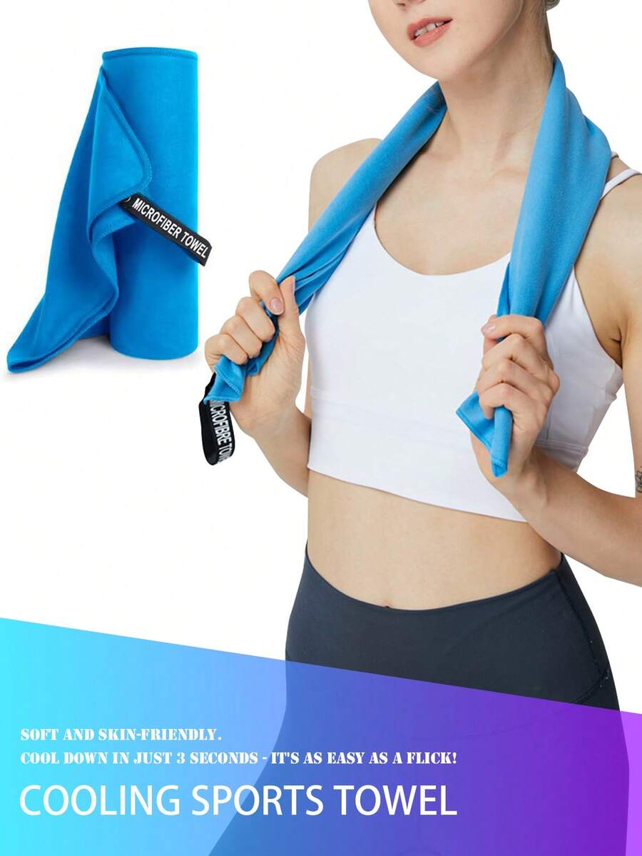 Double-Sided Fleece Quick-Dry Towel, Ultra-Fine Fiber Sports & Fitness Towel, Portable Absorbent Yoga & Swimming Towel - Multicolor - View 1