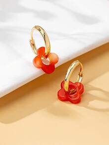 3 pares de pendientes de trébol de cuatro hojas coloridos y lindos de moda