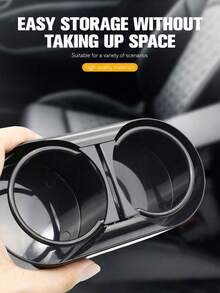 Carsun Car Cup Holder, Water Cup Storage Box, Sturdy Non-Slip, Adhesive Backing, Dual Cup Holders, Suitable For Car Dashboard - Black - View 9