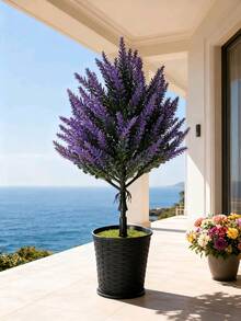 1 Artificial Lavender Plant, Artificial Flower, Ground Insert Type, No Flowerpot, All-Season Home Decoration, Indoor Decoration, Outdoor Courtyard Decoration, Garden Potted Plant, Flower Arrangement, Landscape Beautification.