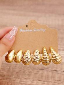 6-18pcs Fashion Personalized Earring Set, Suitable For Women All Year Round