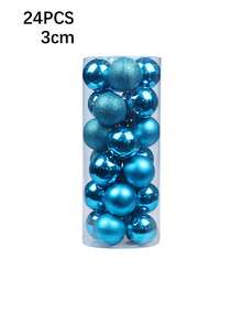 24个3厘米圣诞球套装，圣诞装饰球，圣诞树装饰，适用于婚礼、生日派对、节日装饰、圣诞派对、圣诞氛围装饰道具、圣诞装饰品、圣诞礼物、圣诞装饰、房间装饰、家居装饰、圣诞装饰品、家居圣诞礼物、圣诞装饰 - 彩色 - 查看 16