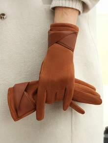 Thermal Gloves, Suitable For Winter Use. Elegant Bowknot Accessory For Women's Touchscreen Gloves. Gloves For Cycling And Driving. Fashionably Simple Style With Fleece Insulation For Cold Protection Touchscreen Gloves. - Multicolor - View 8