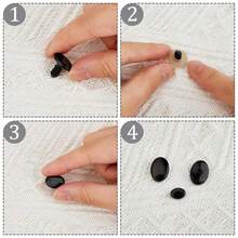 20 件塑料安全眼睛和鼻子，6 种尺寸椭圆形带垫圈，适用于 Amigurumi 钩针泰迪熊娃娃毛绒动物工艺品