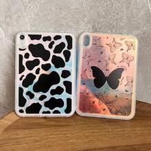 Holographic Cow Print/Butterfly Flat Protective Case, Compatible With Apple Tablet Protective Case