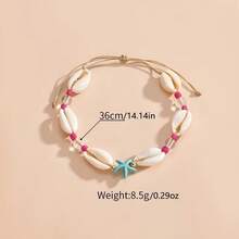 Ocean Style Candy Color Beaded Braided Turtle Starfish Beach Waterproof Wax Thread Anklet - XY-3473 - 查看 9
