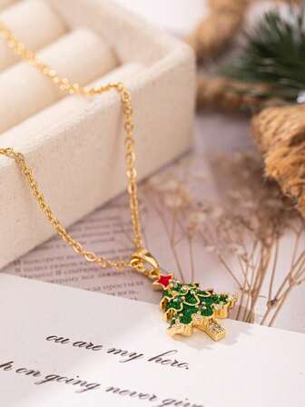 قلادة نجمة شجرة عيد الميلاد بطراز عصري وأنيق متعدد الاستخدامات، مناسبة لديكور عيد الميلاد، هدية مفاجأة عيد الميلاد للعائلة والصديق