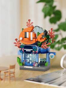 12pcs Street Scene Building Blocks Micro Particles Children's Assembly Toys, Changeable Street Scenes For City Walk At Home