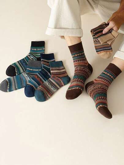 6 paia di calze alla caviglia americane retrò traspiranti per uomo, autunno/inverno