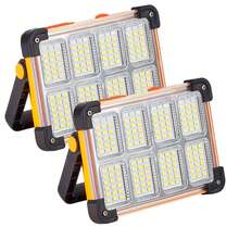 1/2pcs Outdoor Solar Spotlight, 144 LED Portable Handheld Lamp With 3*1200mAh Rechargeable Battery, USB Charging Or Solar Powered, Emergency Lighting & Power Bank Function, Suitable For Home, Night Walk, Camping - Orange - View 14